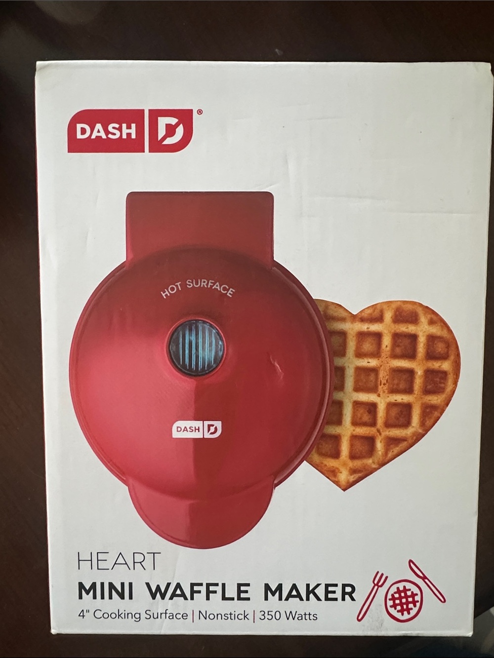Dash Heart Mini Waffle Maker - Red